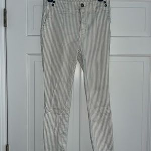 Anthropology White Pinstripe Jeans